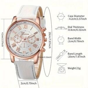 Rose gold watch and faux band with chain bracelet and heart charm